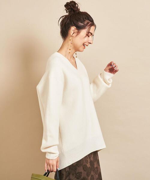 極美品☆ADORE キュプラスタービッグニットプルオーバー Vネック アドーア BEAUTY&YOUTH UNITED ARROWS(ビューティーアンドユース