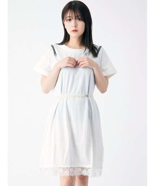 Ank ワンピースパールベルト付きbigteワンピース ワンピース Ank Rouge アンクルージュ のファッション