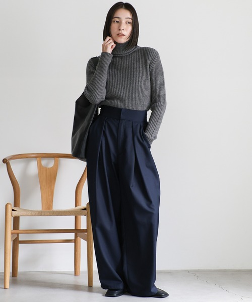 select MOCA(セレクトモカ)の「【12色展開】タートルネックリブニット(ニット/セーター・レディース・オレンジ/ベージュ/ブラウン/グリーン/ブルー/ブラック/ピンク/ダークグリーン/ライトパープル/ライトイエロー/ライトブルー/レッド/グレー/アイボリー/グレイッシュベージュ・FREE)」の16枚目の写真