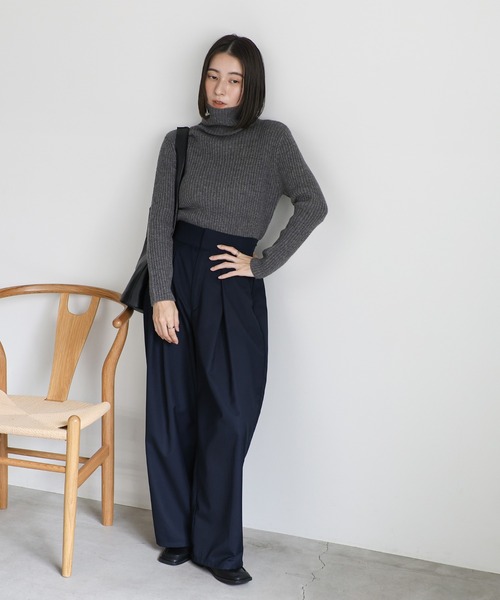 select MOCA(セレクトモカ)の「【12色展開】タートルネックリブニット(ニット/セーター・レディース・オレンジ/ベージュ/ブラウン/グリーン/ブルー/ブラック/ピンク/ダークグリーン/ライトパープル/ライトイエロー/ライトブルー/レッド/グレー/アイボリー/グレイッシュベージュ・FREE)」の20枚目の写真