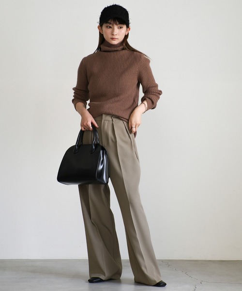 select MOCA(セレクトモカ)の「【12色展開】タートルネックリブニット(ニット/セーター・レディース・オレンジ/ベージュ/ブラウン/グリーン/ブルー/ブラック/ピンク/ダークグリーン/ライトパープル/ライトイエロー/ライトブルー/レッド/グレー/アイボリー/グレイッシュベージュ・FREE)」の18枚目の写真