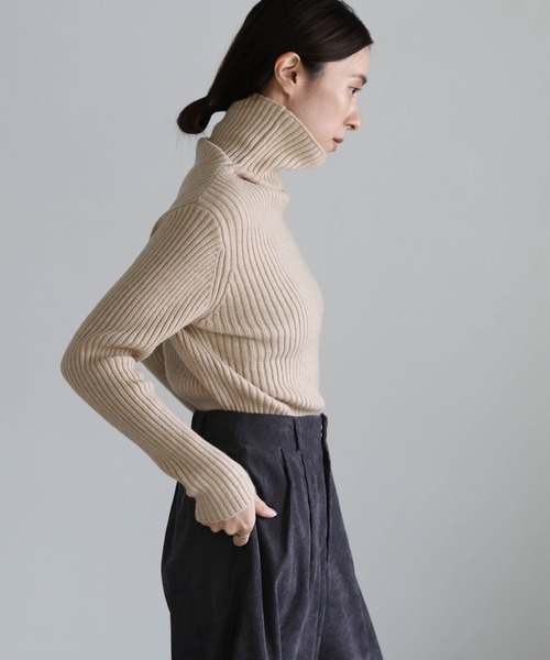 セール】【12色展開】タートルネックリブニット（ニット/セーター