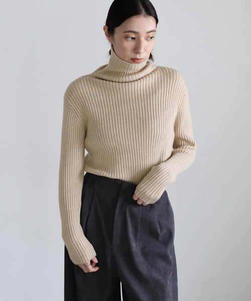 セール】【12色展開】タートルネックリブニット（ニット/セーター