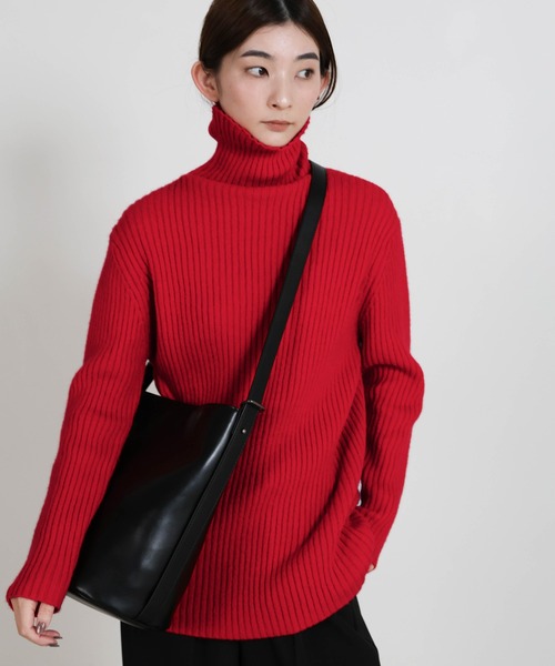 セール】【12色展開】タートルネックリブニット（ニット/セーター