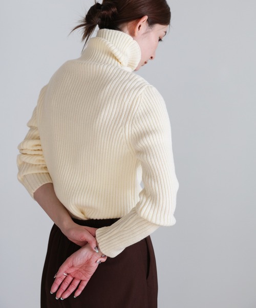 セール】【12色展開】タートルネックリブニット（ニット/セーター