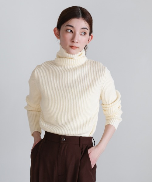 セール】【12色展開】タートルネックリブニット（ニット/セーター