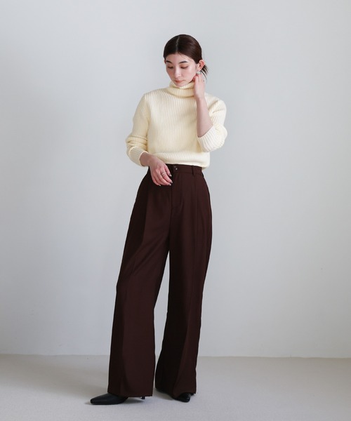 セール】【12色展開】タートルネックリブニット（ニット/セーター