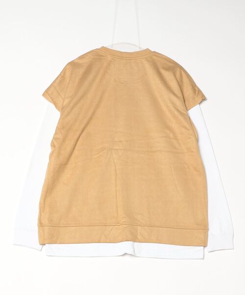 INNOCENT(イノセント)の「※セット商品 ビッグノースリーブアンサンブル - スエードタッチノースリーブ&ロングスリーブカットソー(Tシャツ/カットソー・メンズ・ベージュ/サックスブルー/スミクロ/グレー・LARGE/MEDIUM)」の5枚目の写真