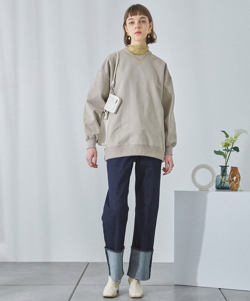 PUBLIC TOKYO(パブリックトウキョウ)の「モイストストレートデニム(デニムパンツ・レディース・ネイビー・2/3/4/1)」の4枚目の写真