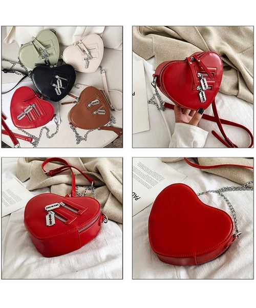 Passion（パッション）の「ハート　ショルダーバッグ（ショルダーバッグ・レディース・ブラック/ブラウン/レッド/ライトグリーン/ホワイト・FREE）」の13枚目の写真