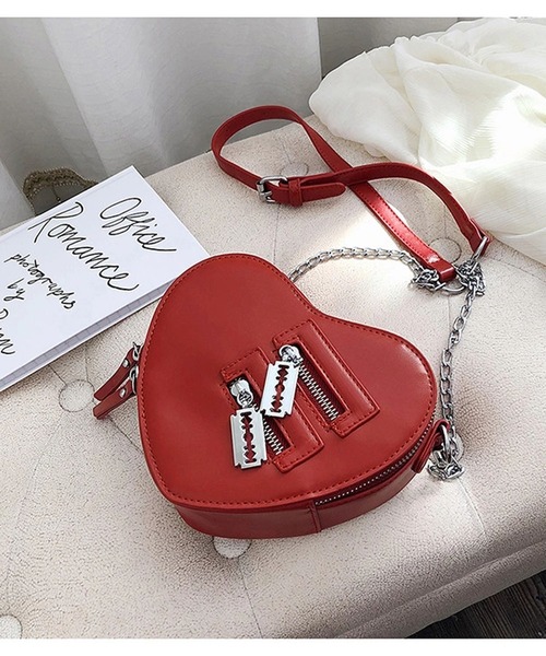 Passion（パッション）の「ハート　ショルダーバッグ（ショルダーバッグ・レディース・ブラック/ブラウン/レッド/ライトグリーン/ホワイト・FREE）」の14枚目の写真