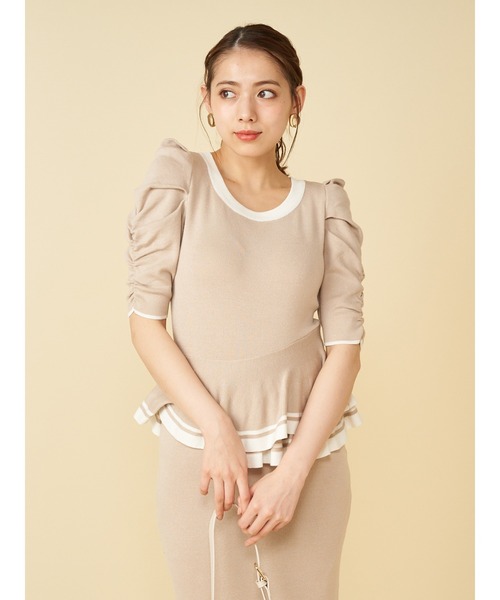 セール バイカラーペプラムニットトップス ニット セーター Royal Party ロイヤルパーティー のファッション通販 Zozotown