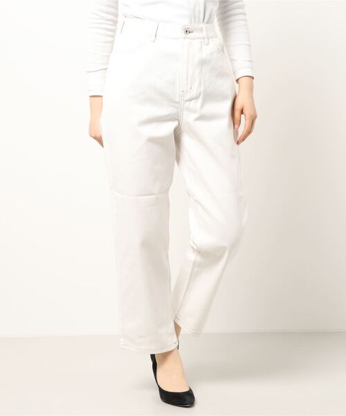 ehka sopo（エヘカソポ）の「カツラギ／デニムパンツ（デニムパンツ・レディース・ネイビー/オフホワイト/グリーン・ﾌﾘ-）」の2枚目の写真