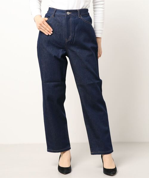 ehka sopo（エヘカソポ）の「カツラギ／デニムパンツ（デニムパンツ・レディース・ネイビー/オフホワイト/グリーン・ﾌﾘ-）」の6枚目の写真