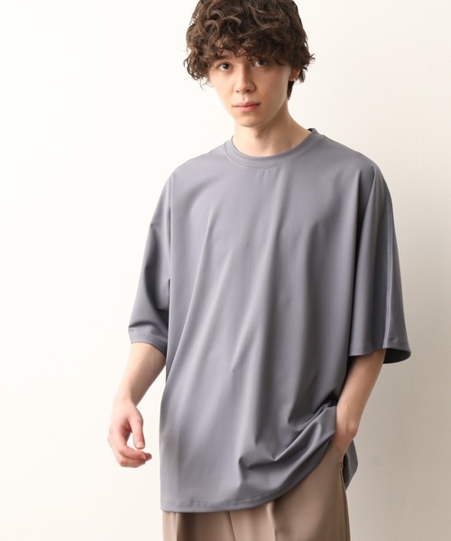 JUNRED（ジュンレッド）の「ドルマンBIG TEE（Tシャツ/カットソー・メンズ・ベージュ/グレー/ブルー系その他4/ブラック・S/M/L）」の4枚目の写真
