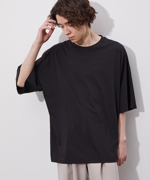 JUNRED（ジュンレッド）の「ドルマンBIG TEE（Tシャツ/カットソー・メンズ・ベージュ/グレー/ブルー系その他4/ブラック・S/M/L）」の6枚目の写真