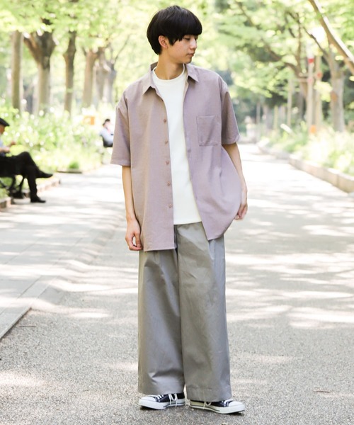 SENSE OF PLACE by URBAN RESEARCH（センスオブプレイスバイアーバンリサーチ）の「リネンライクレギュラーカラーシャツ（シャツ/ブラウス・メンズ・グリーン系その他/ピンク系その他/チャコールグレー/ピンク/アイボリー/ブラウン/ミント/ブルー・X-LARGE/MEDIUM/LARGE）」の14枚目の写真