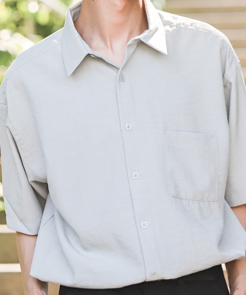 SENSE OF PLACE by URBAN RESEARCH（センスオブプレイスバイアーバンリサーチ）の「リネンライクレギュラーカラーシャツ（シャツ/ブラウス・メンズ・グリーン系その他/ピンク系その他/チャコールグレー/ピンク/アイボリー/ブラウン/ミント/ブルー・X-LARGE/MEDIUM/LARGE）」の18枚目の写真