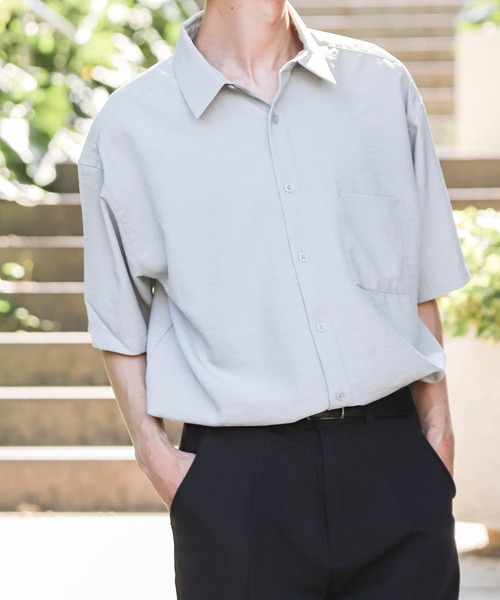 SENSE OF PLACE by URBAN RESEARCH（センスオブプレイスバイアーバンリサーチ）の「リネンライクレギュラーカラーシャツ（シャツ/ブラウス・メンズ・グリーン系その他/ピンク系その他/チャコールグレー/ピンク/アイボリー/ブラウン/ミント/ブルー・X-LARGE/MEDIUM/LARGE）」の19枚目の写真