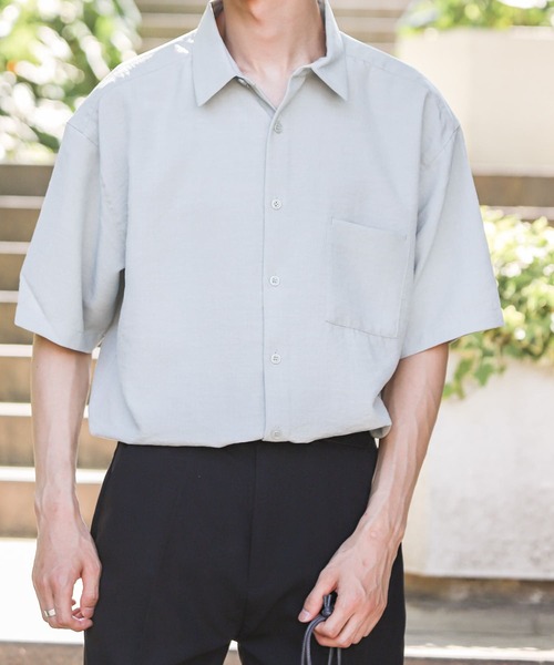 SENSE OF PLACE by URBAN RESEARCH（センスオブプレイスバイアーバンリサーチ）の「リネンライクレギュラーカラーシャツ（シャツ/ブラウス・メンズ・グリーン系その他/ピンク系その他/チャコールグレー/ピンク/アイボリー/ブラウン/ミント/ブルー・X-LARGE/MEDIUM/LARGE）」の20枚目の写真