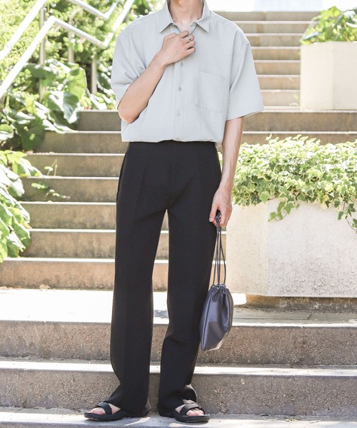 SENSE OF PLACE by URBAN RESEARCH（センスオブプレイスバイアーバンリサーチ）の「リネンライクレギュラーカラーシャツ（シャツ/ブラウス・メンズ・グリーン系その他/ピンク系その他/チャコールグレー/ピンク/アイボリー/ブラウン/ミント/ブルー・X-LARGE/MEDIUM/LARGE）」の21枚目の写真