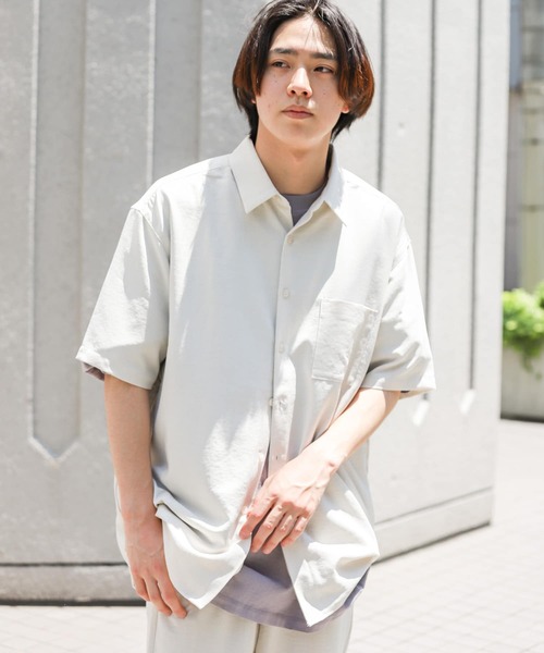 SENSE OF PLACE by URBAN RESEARCH（センスオブプレイスバイアーバンリサーチ）の「リネンライクレギュラーカラーシャツ（シャツ/ブラウス・メンズ・グリーン系その他/ピンク系その他/チャコールグレー/ピンク/アイボリー/ブラウン/ミント/ブルー・X-LARGE/MEDIUM/LARGE）」の22枚目の写真