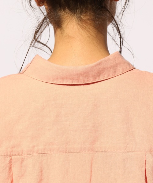 BAYFLOW（ベイフロー）の「リネンカラ―シャツ（テンセル(TM)繊維使用）（シャツ/ブラウス・レディース・ホワイト/ベージュ/オレンジ/カーキ/ライトグリーン/ラベンダー・SMALL/MEDIUM）」の19枚目の写真