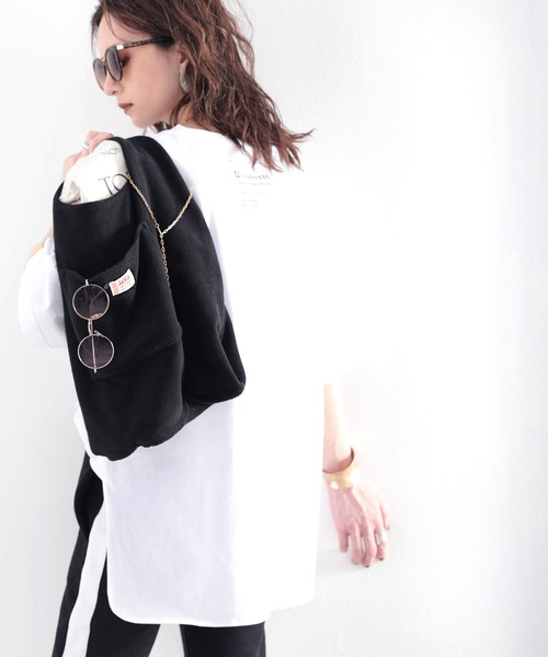 Java（ジャバ）の「《JaVaジャバ コラボ》ちょっとしたお買い物に♪USAコットン&パイル地エコBAG（トートバッグ・レディース・ブラック/ホワイト/グレー/グレイッシュベージュ・FREE）」の15枚目の写真