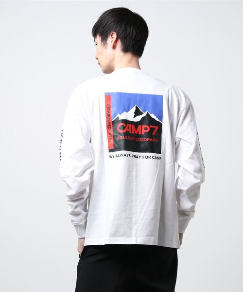 CAMP7（キャンプセブン）の「CAMP7 LONG SLEEVE（Tシャツ/カットソー・メンズ・ホワイト/ブラック・MEDIUM/LARGE/X-LARGE）」の2枚目の写真