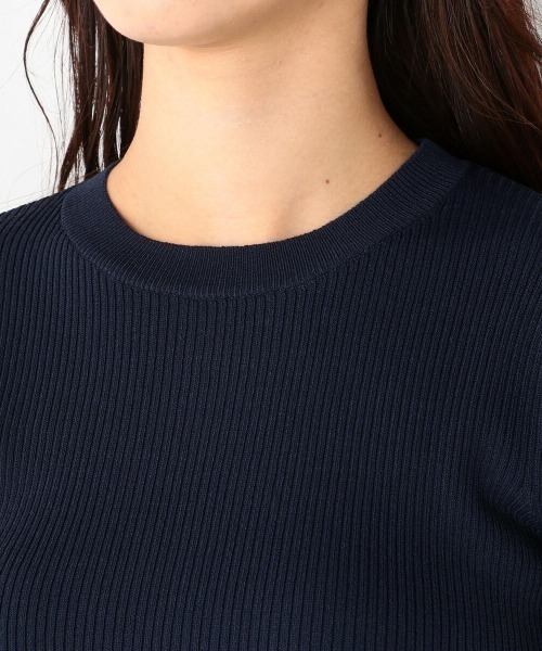 MEW'S REFINED CLOTHES（ミューズリファインドクローズ）の「ウォッシャブルパフニットトップス（ニット/セーター・レディース・ネイビー/ホワイト/ライトグリーン・MEDIUM）」の8枚目の写真