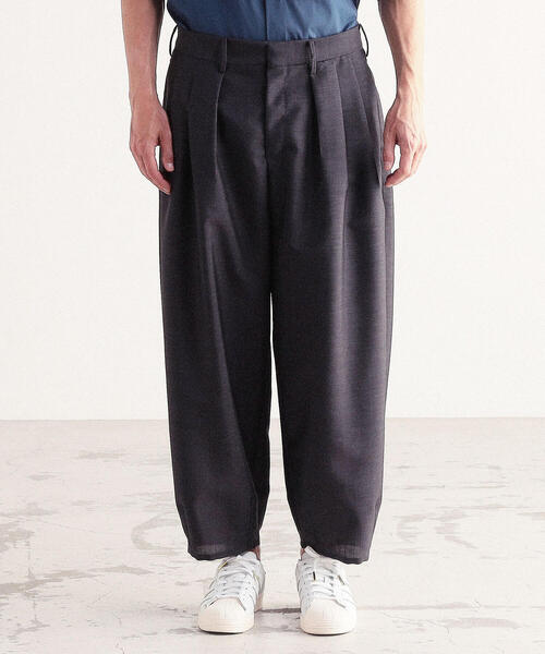 TOMORROWLAND （トゥモローランド）の「モヘヤウールトロピカル 3プリーツデザインパンツ William Halstead（スラックス・メンズ・チャコールグレー・S/M/XS）」の12枚目の写真