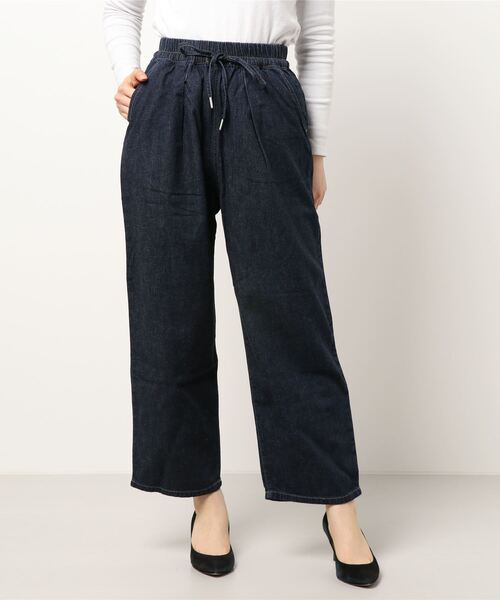 Samansa Mos2 blue(サマンサモスモスブルー)の「デニムワイドパンツ(デニムパンツ・レディース・ネイビー/サックスブルー/キナリ・フリ-)」の7枚目の写真