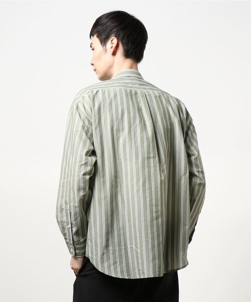 JUNRED(ジュンレッド)の「先染めストライプシャツ(シャツ/ブラウス・メンズ・ブルー系その他4/ホワイト/グリーン・L/LL/M)」の4枚目の写真