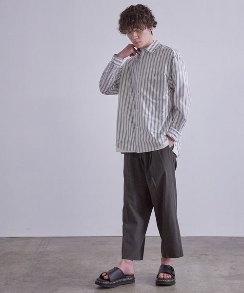 JUNRED(ジュンレッド)の「先染めストライプシャツ(シャツ/ブラウス・メンズ・ブルー系その他4/ホワイト/グリーン・L/LL/M)」の15枚目の写真