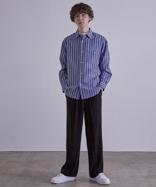 JUNRED(ジュンレッド)の「先染めストライプシャツ(シャツ/ブラウス・メンズ・ブルー系その他4/ホワイト/グリーン・L/LL/M)」の10枚目の写真