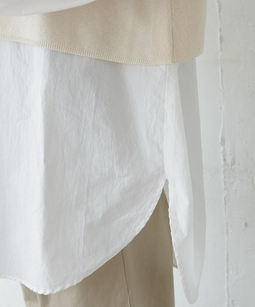 PUAL CE CIN(ピュアルセシン)の「布帛インナーブラウス付ニットベスト(ニット/セーター・レディース・キナリ/グレー・FREE)」の17枚目の写真