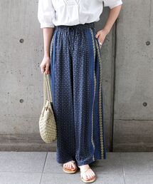 SHIPS any: パネル プリント イージー パンツ〈ウォッシャブルアイテム〉◇