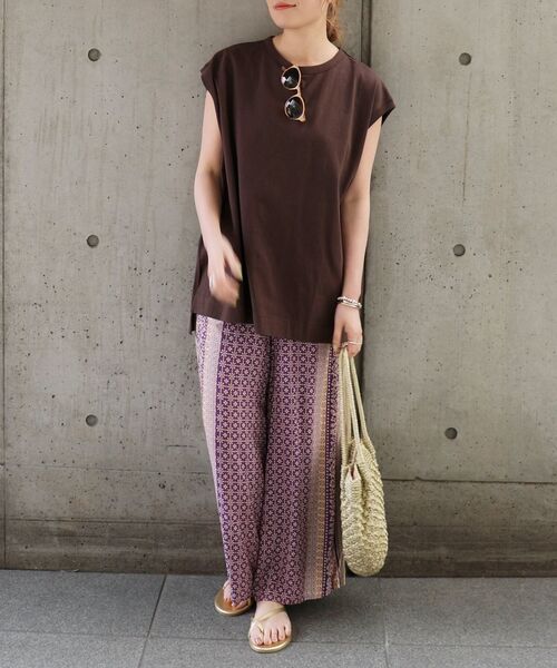 SHIPS any（シップス エニィ）の「SHIPS any: パネル プリント イージー パンツ〈ウォッシャブルアイテム〉◇（その他パンツ・レディース・ネイビー/パープル・ONE SIZE）」の7枚目の写真