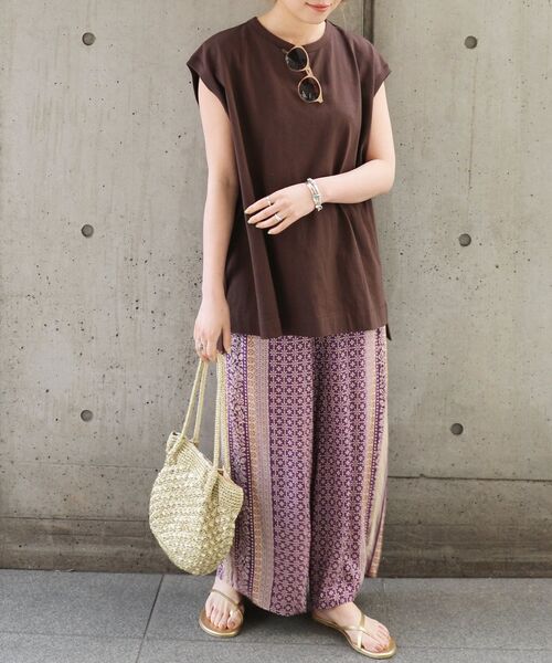 SHIPS any（シップス エニィ）の「SHIPS any: パネル プリント イージー パンツ〈ウォッシャブルアイテム〉◇（その他パンツ・レディース・ネイビー/パープル・ONE SIZE）」の13枚目の写真