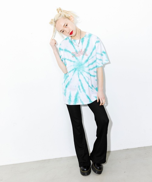 X-girl（エックスガール）の「EASY FLARE PANTS（その他パンツ・レディース・ライトブルー/ブラック/オレンジ・S/M/XS）」の15枚目の写真