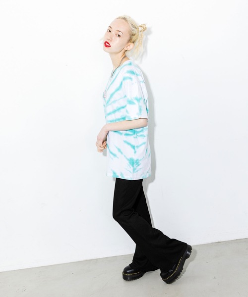 X-girl（エックスガール）の「EASY FLARE PANTS（その他パンツ・レディース・ライトブルー/ブラック/オレンジ・S/M/XS）」の10枚目の写真