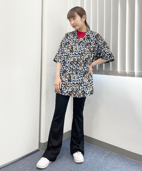 X-girl（エックスガール）の「EASY FLARE PANTS（その他パンツ・レディース・ライトブルー/ブラック/オレンジ・S/M/XS）」の5枚目の写真