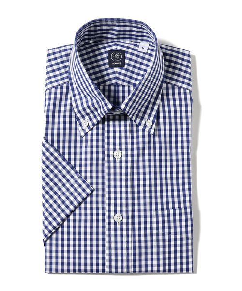 BEAMS F(ビームスエフ)の「BEAMS F / ギンガムチェック ボタンダウンシャツ(シャツ/ブラウス・メンズ・インディゴブルー・LARGE/MEDIUM/SMALL/X-LARGE)」の2枚目の写真