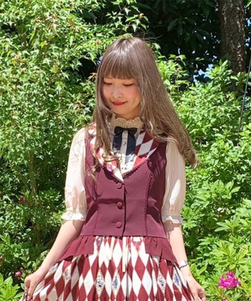 axes femme（アクシーズファム）の「ダイヤ柄ベスト（ベスト