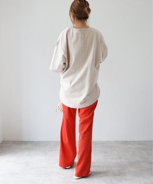 4youstory（フォーユーストーリー）の「薄エステルツイルカラーフレアパンツ（その他パンツ・レディース・オフホワイト/イエロー/オレンジ/グリーン・FREE）」の16枚目の写真