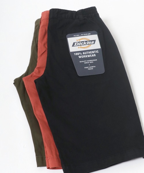 Dickies（ディッキーズ）の「Dickies（ディッキーズ）ストレッチツイルショーツ/ハーフパンツ/カラーパンツ（チノパンツ・メンズ・ブラック/ベージュ/ネイビー/ブルー/マスタード/カーキオリーブ/レッド系・M/L/XL）」の2枚目の写真