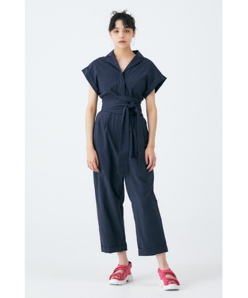 レディース36 IIROT ツナギ オールインワン ジャンプスーツ ネイビー MOUSSY（マウジー）の「LOW CROTCH ジャンプスーツ（つなぎ