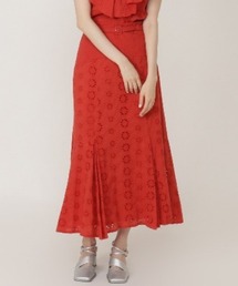 REDYAZEL | コットンレース柄ドッキングフレアスカート(スカート)