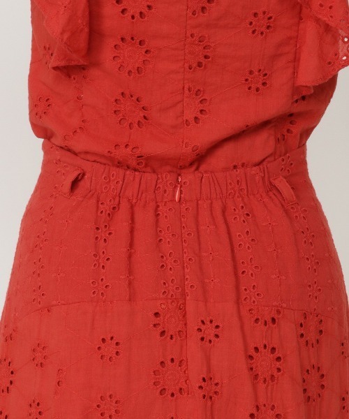 REDYAZEL（レディアゼル）の「コットンレース柄ドッキングフレアスカート（スカート・レディース・ネイビー/レッド/オフホワイト・SMALL/MEDIUM）」の7枚目の写真