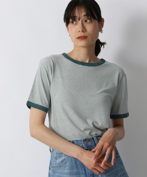 LOWRYS FARM（ローリーズファーム）の「ボーダーリンガーＴＳＳ　950357（Tシャツ/カットソー・レディース・イエロー/グリーン/ブラウン/ブラック・FREE）」の3枚目の写真